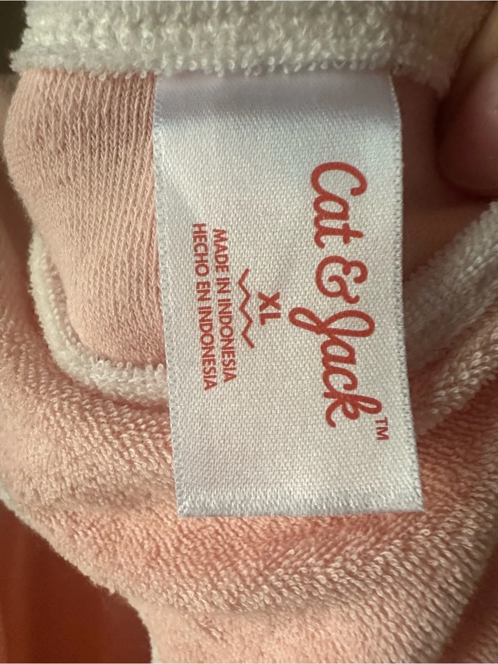 Cat & Jack Peach and White Terry Romper